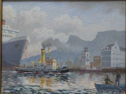 Rare! J.M. English oil on board `Steam tug Alwyn Vincent` 450 x 350mm Value R2000