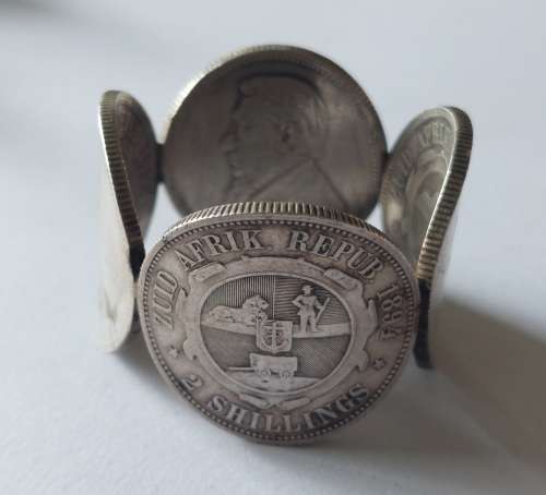 Rare!! Boer war P.O.W kruger 2 shilling silver coin napkin ring 45g Value R3500