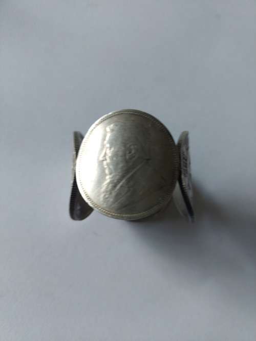 Rare!! Boer war P.O.W kruger 2 shilling silver coin napkin ring 45g Value R3500