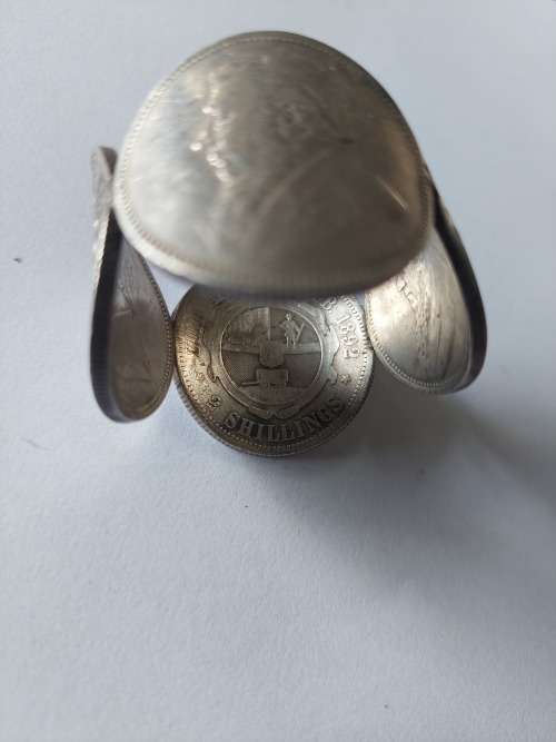 Rare!! Boer war P.O.W kruger 2 shilling silver coin napkin ring 45g Value R3500