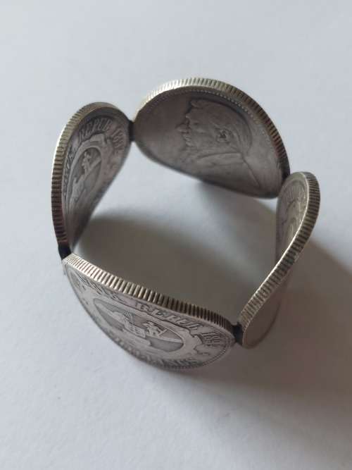 Rare!! Boer war P.O.W kruger 2 shilling silver coin napkin ring 45g Value R3500