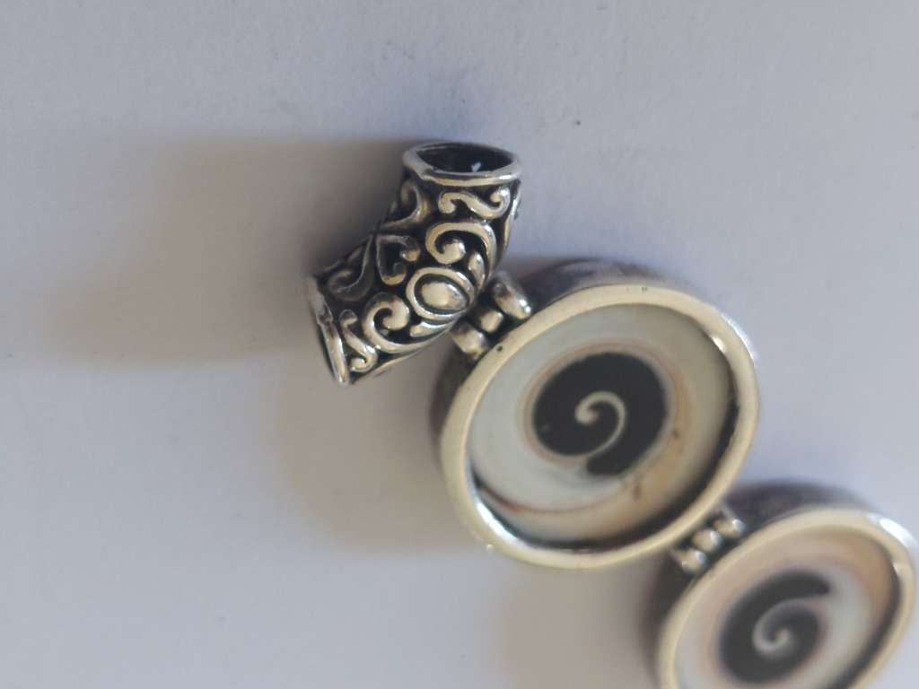 Magnificent large vintage sterling silver shell pendant 14,9g wow!!