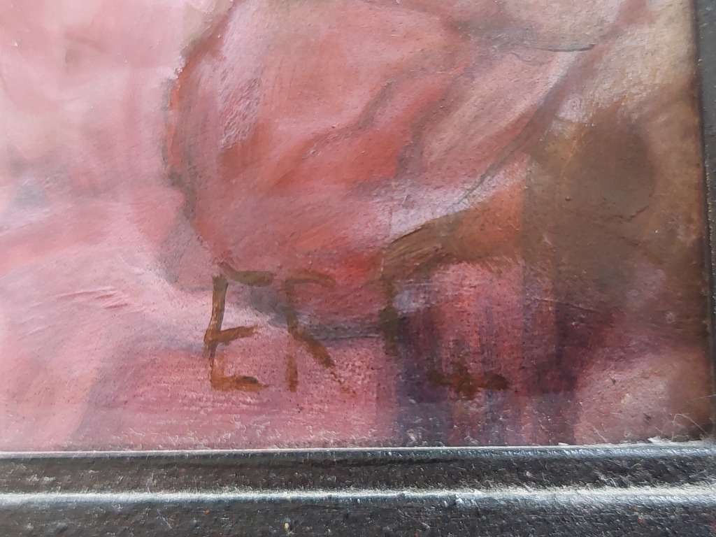 Phenomenal!! oil on board signed E.R. 790 x 610mm amazing detail!!