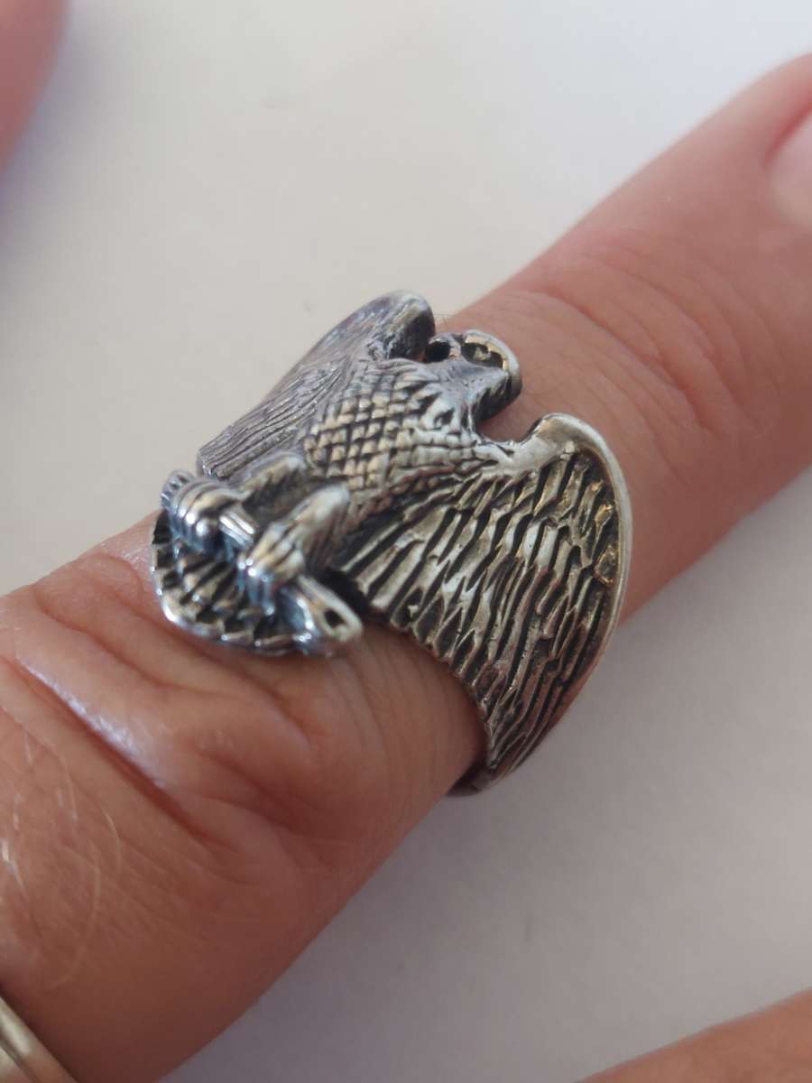 Amazing!! Vintage Sterling silver eagle ring 8,8g WOW!!
