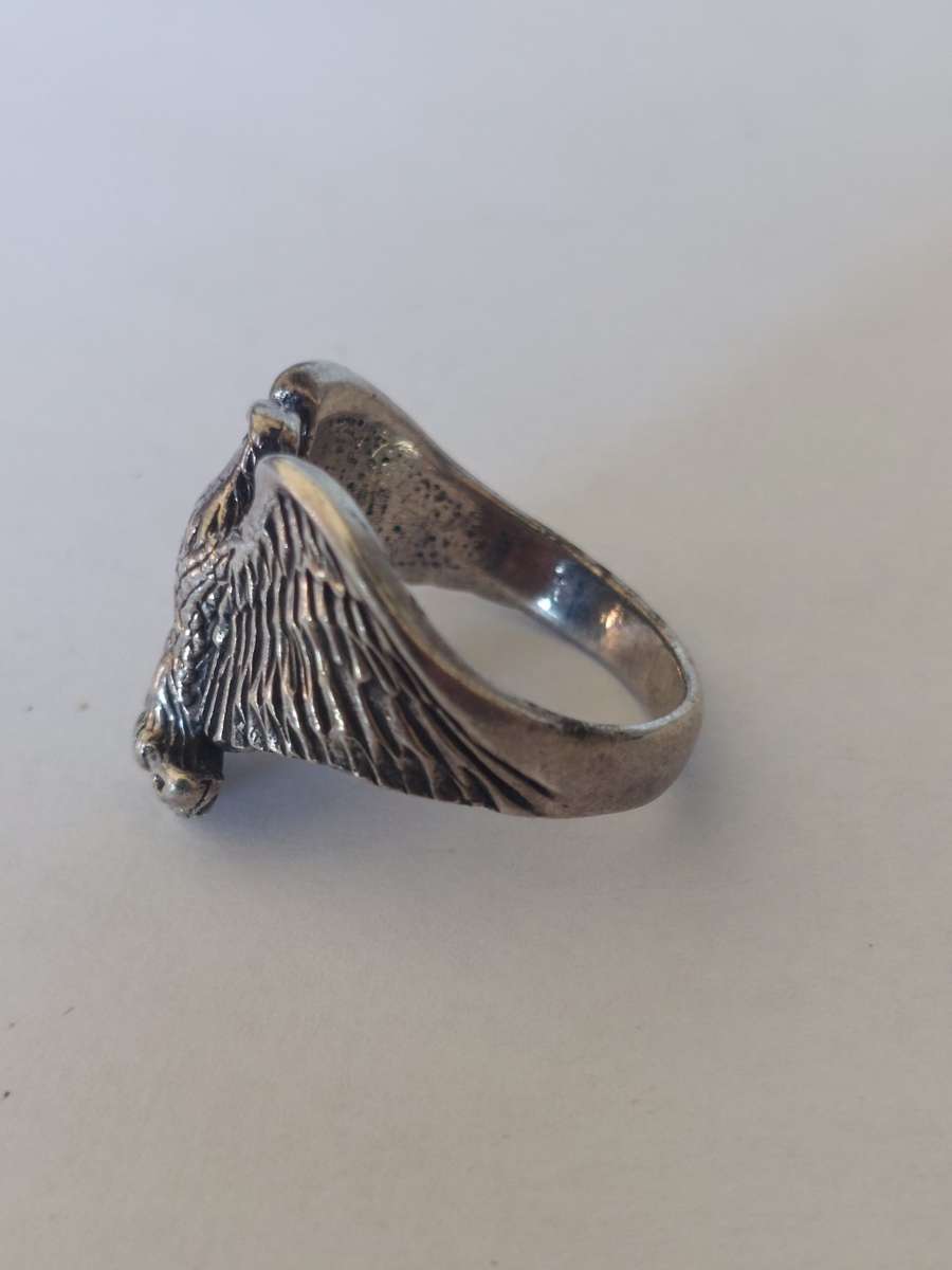 Amazing!! Vintage Sterling silver eagle ring 8,8g WOW!!