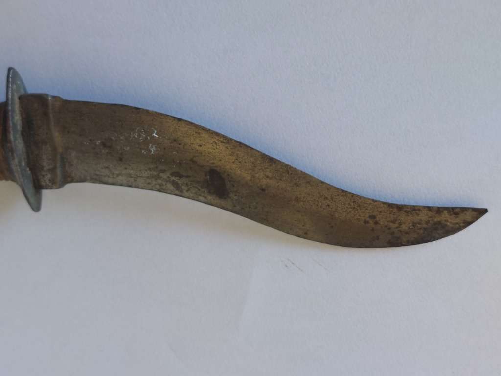 Rare!! 19th century carved horn handle hunter skinner knife circa 1890`s