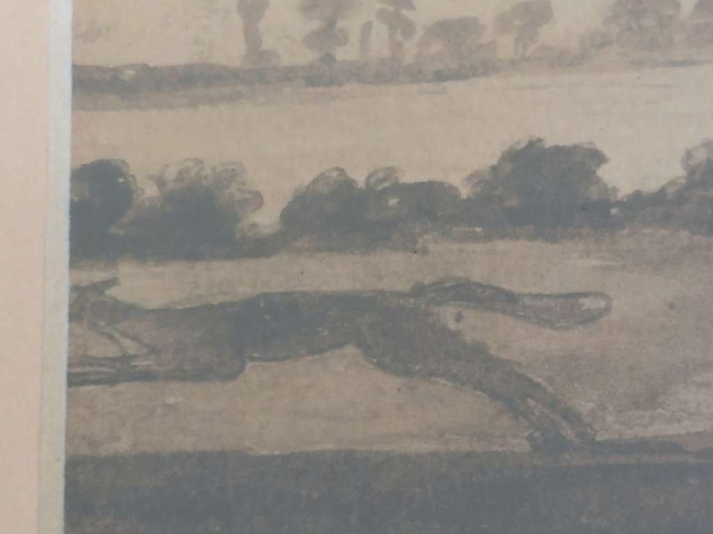 Rare!! Early 19th century fox hunting ink sketch circa 1830`s Value R3500