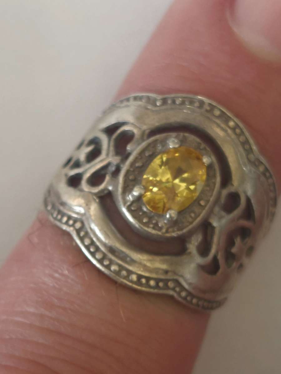 Gorgeous vintage sterling silver citrine ring 5,0g