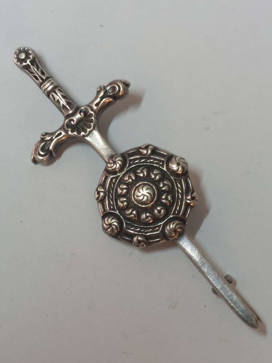 Large Scottish 1947 Glascow silver kilt brooch 19,7g wow!!