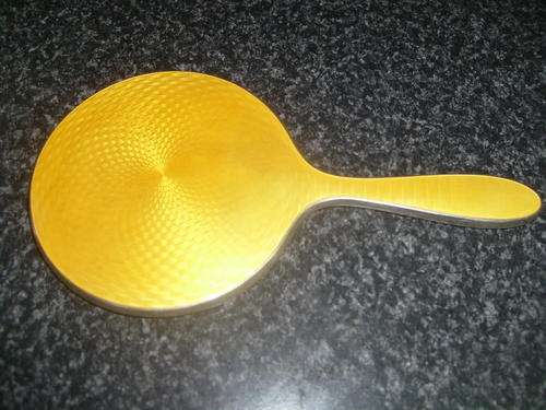 Beautiful Enameled Sterling silver hand mirror(rare colour)