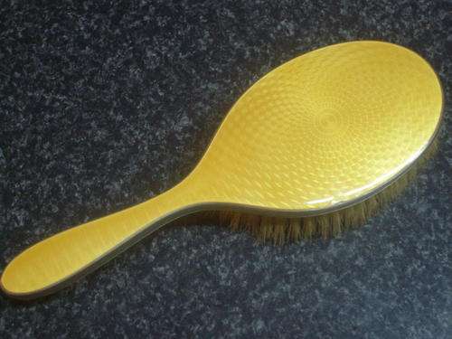 Beautiful enameled sterling silver brush(rare colour)