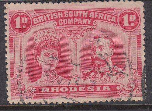 B130921 BSAC Rhodesia 1910 OD Flaw Position 73 Perf 14 cat R450 cheapest shade.