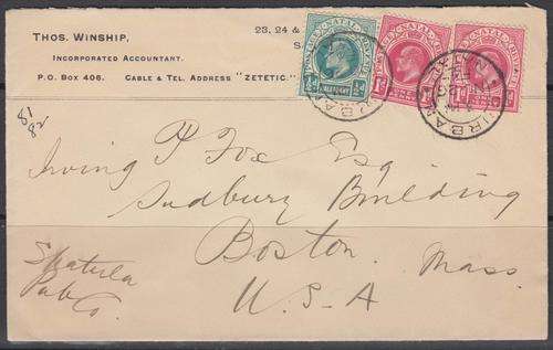 B140522 Natal 1903 nice Advertisng cover to USA