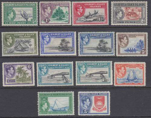 B151201 WITH EXTRA PRINTINGS are MNH and MH Gilbert and Ellis 1939 complete MH set cat R 1100