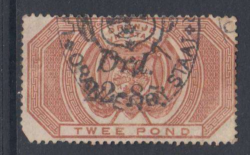 B180601 LEGACY DUTY = BLACK OVERPRINT Barefoot 19 Orange Free State 1885 issue