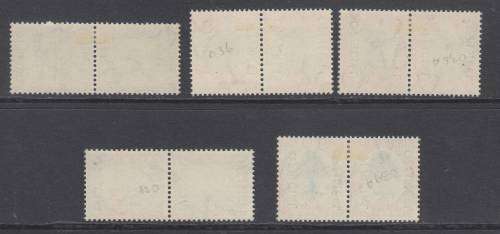 B190601 OFFICIAL South Africa MH selection of 5 pairs