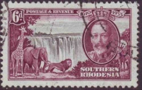 B91021 Southern Rhodesia 1935 SILVER JUBILEE VFU