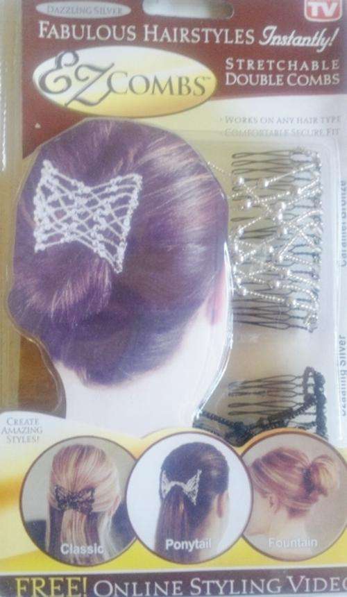 EZ Combs, AS SEEN ON TV. Fabulous Hairstyles INSTANTLY. (2 sets 1 brown and 1 black)