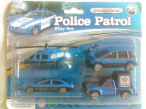 4 piece Die Cast Police Set