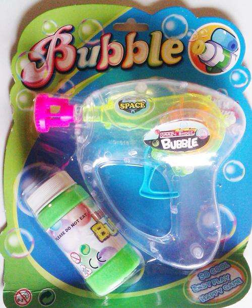 Crazy-shoot Bubble gun. With bubbles and Lights. Hours of entertainment.