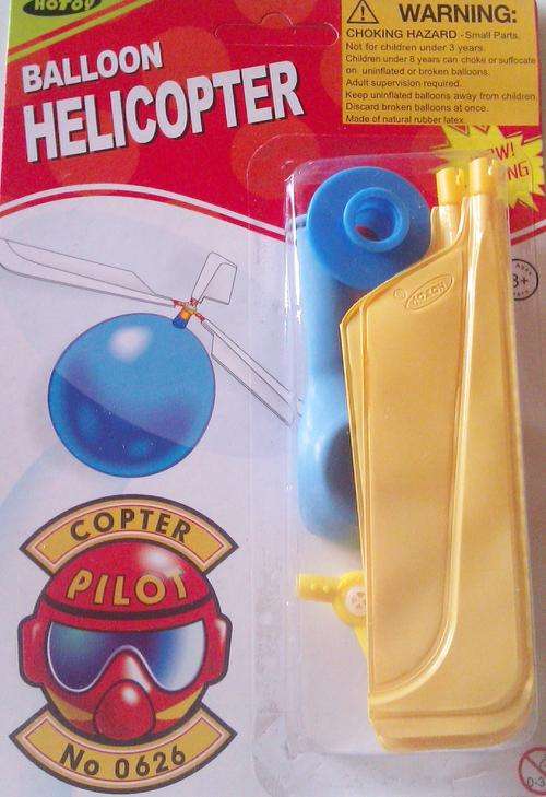 Baloon Helicopter. I really works, total amusement for young and old.