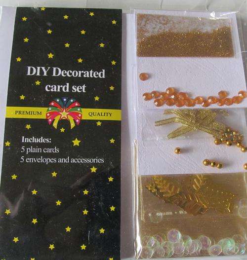 Premium Quality. DIY Decorated Card Set, Includes 5 Plain cards, 5 Envelopes and all Accessories !!!