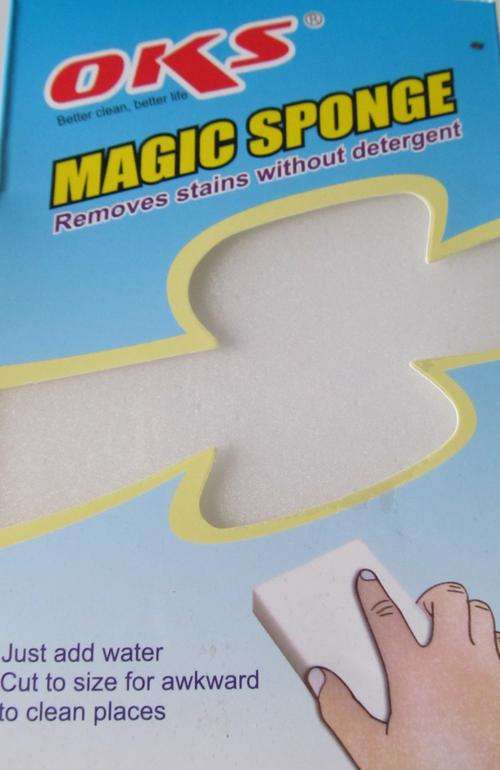 The amazing MAGIC SPONGE!!  Cleans without soap, just add water!! 100's of Uses
