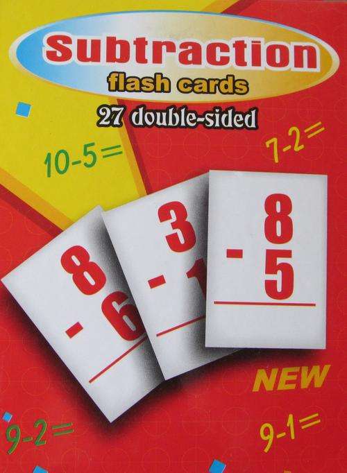 Subtraction Flash cards - 27 double sided cards