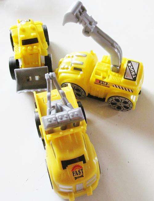 3 Construction trucks.