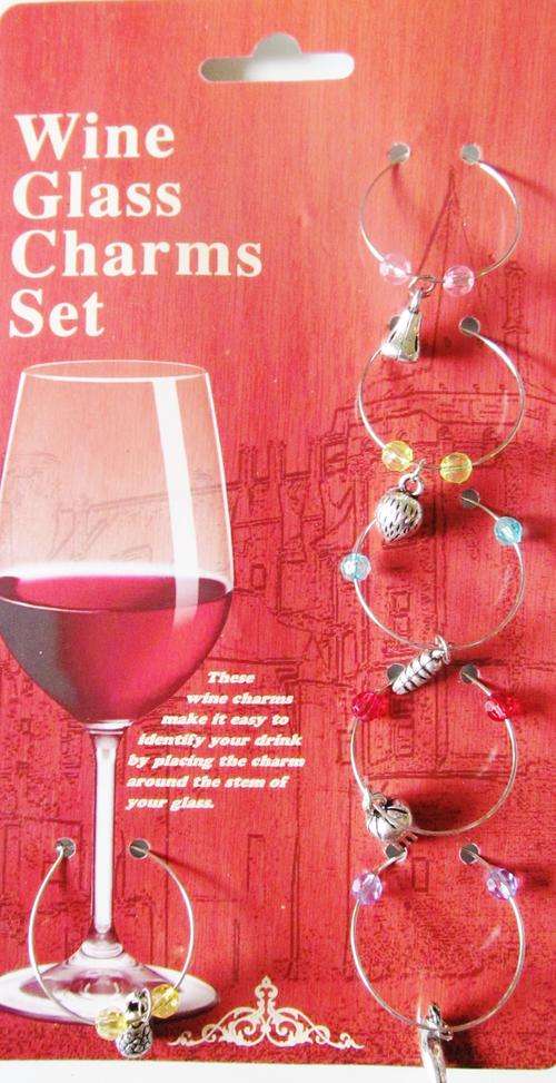Set of 6 Wine Glass Charms! Really nice.