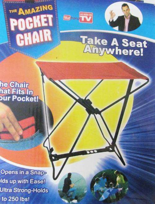 As seen on Tv.  The amazing Pocket chair.  Strong and easy to use  !!