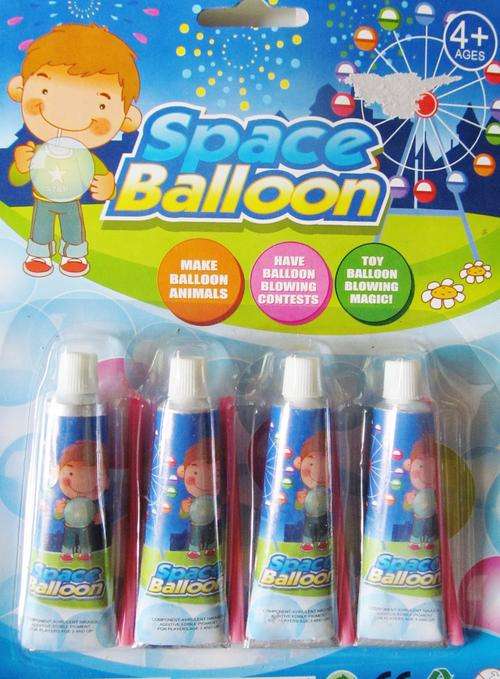 All  time favourite SPACE BALOONS. Each set includes 4 tubes plus 4 straws. BALLON BLOWING MAGIC!!!