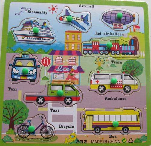 Wooden Transport puzzel.