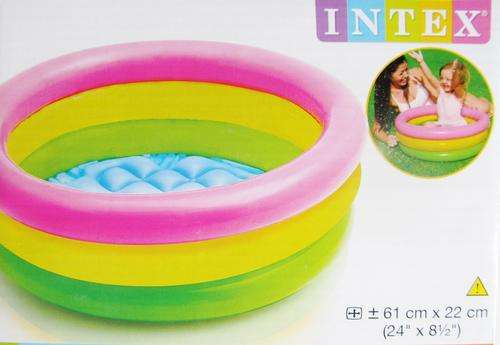 3 ring Baby Swimming Pool.  66cm by 22cm. With padded Bottom.  Perfect for these hot summer days!!!