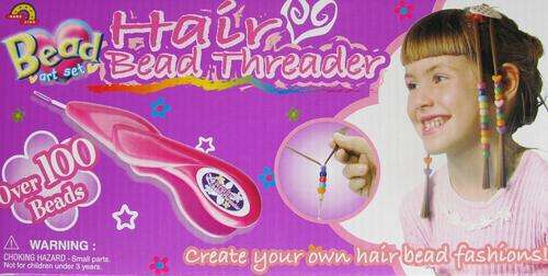 Hair bead treader.  Includes over 100 beads.  Create your own hair fashion!!!