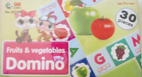 Great Educational Toy !!! Fruit and Vegtable Domino's. Fun for the whole family.  30 Piece