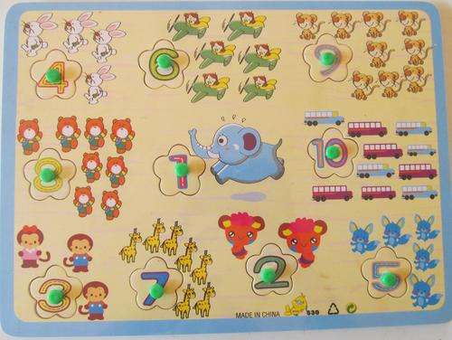 Educational Wooden Puzzle - NUMBERS - Great quality, bright and colourfull.