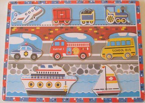 Educational Wooden Puzzle - TRANSPORT- Great quality, bright and colourfull.
