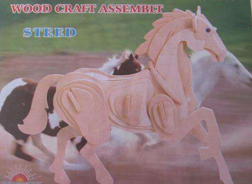 3D Wooden Construction Puzzle - Horse - Great educational puzzle, great for decor, can be painted!