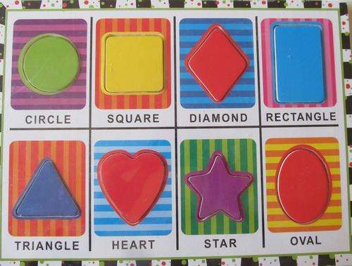 Educational Wooden Puzzle - SHAPES - Great quality, bright and colourfull !