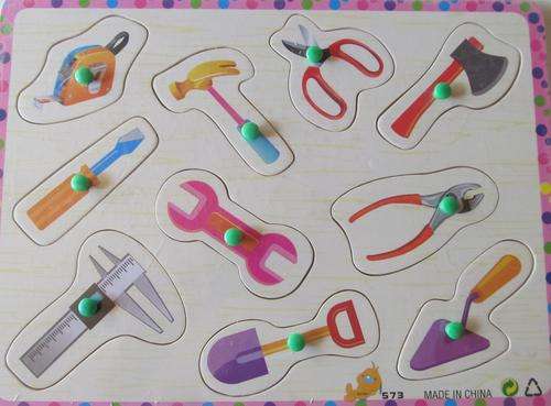 Educational Wooden Puzzle - TOOLS - Great quality, bright and colourfull !