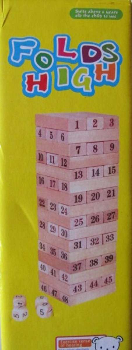 JENGA - numbers with dice. Great family game.