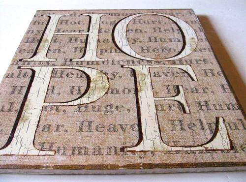 Canvas 'hope'  picture - 40cm by 40 cm