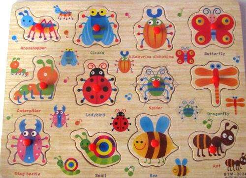 WOODEN Insect Puzzle, bright and colourfull !!!
