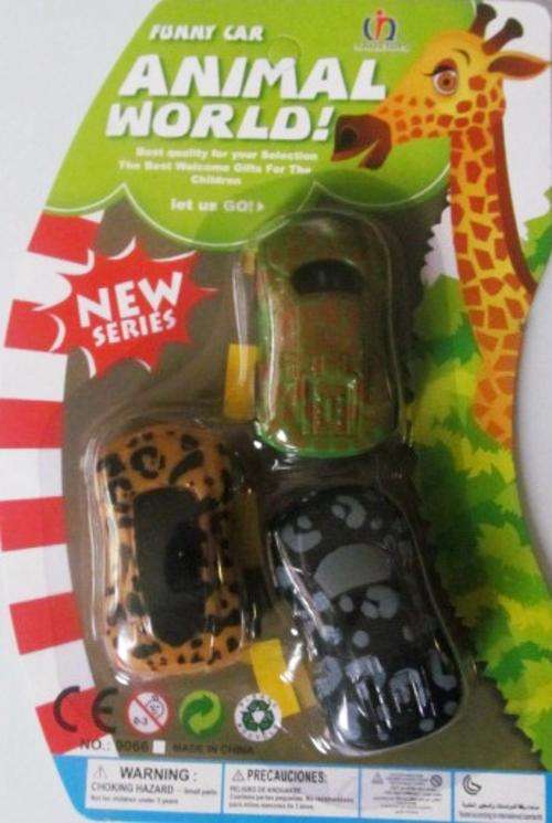 New Series, Animal world.  Set of 3 Diffrent cars