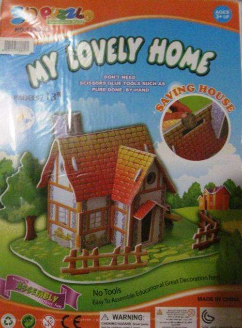 3D Puzzle - My Lovely Home MONEYBOX  - Low shipping options!!!