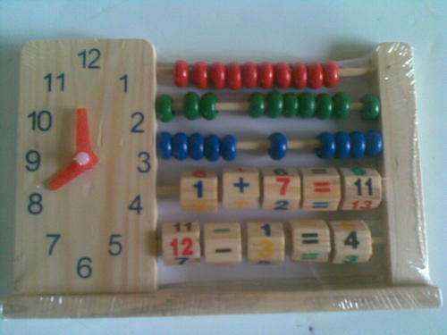 Abucus with moving clock, beads, numbers and symbals. Great educational toy for teaching your baby