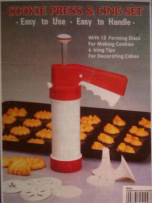 Cookie Press and Icing set. Easy to use! ! With 10 forming discs and 6 icing Tips. Great gift Idea.
