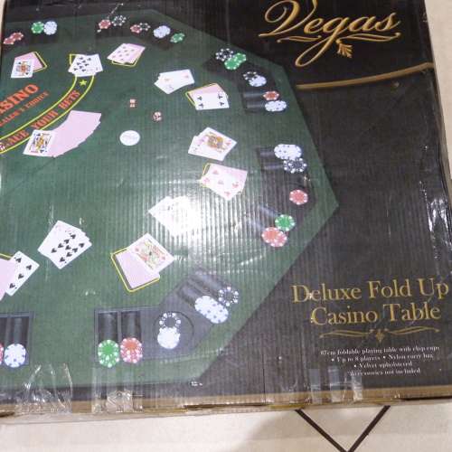 Vegas Deluxe Fold Up Casino Table Velvet upholstered (new in box)