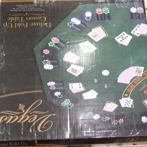 Vegas Deluxe Fold Up Casino Table Velvet upholstered (new in box)